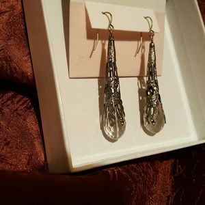 🍭7/$20 Teardrop faux crystal earrings